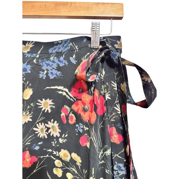 Polo Ralph Lauren Floral crinkle Georgette Maxi Wrap Skirt Women's Size 16 - Picture 3 of 6